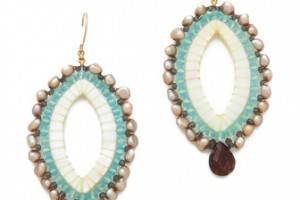 Miguel Ases Beaded V Earrings