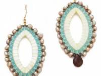 Miguel Ases Beaded V Earrings