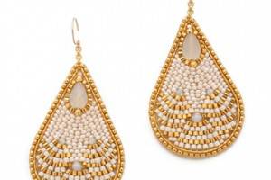 Miguel Ases Teardrop Beaded Earrings