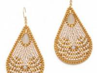 Miguel Ases Teardrop Beaded Earrings