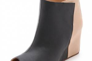 MM6 Maison Martin Margiela Open Toe Wedge Booties