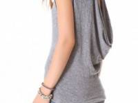 MONROW Granite Novelty Drape Back Tee