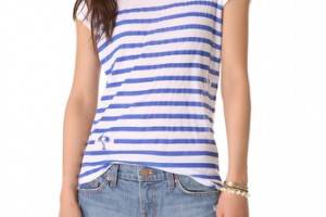 MONROW Palm Tree Striped Tee