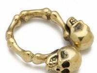 Monserat De Lucca Two Skulls Ring