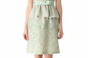 Moschino Sleeveless Peplum Dress with Bow