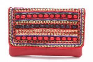 MOYNA Beaded Flap Clutch