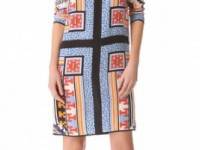 MSGM Patchwork Long Sleeve Dress