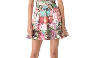 Nicholas Tapestry Print Scuba Skater Dress