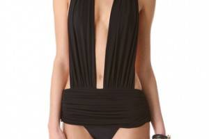 Norma Kamali Mio Halter One Piece Swimsuit