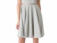 Norma Kamali Short Sleeve Flared Dress