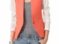 ONE by Mei Two Tone Jacket with Faux Leather Sleeves
