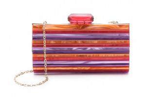 Overture Judith Leiber Monica Striped Resin Clutch