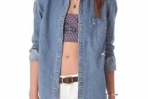 Paige Denim Eden Deconstructed Denim Shirt