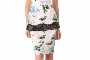 Peter Som Floral Peplum Dress