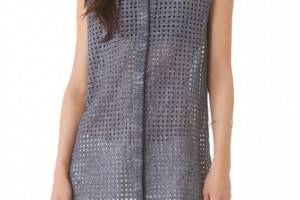 Pierre Balmain Sleeveless Eyelet Shirt