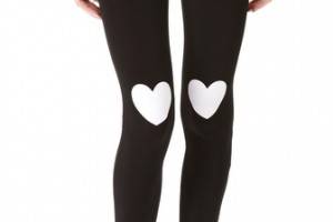 Plush Heart Print Leggings