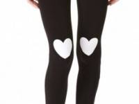 Plush Heart Print Leggings