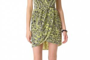 Porter Grey Printed Strapless Dress