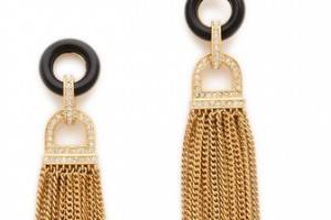 Rachel Zoe Onyx Tassel Earrings