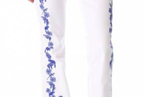 Rebecca Minkoff Embroidered Slim Boot Cut Jeans