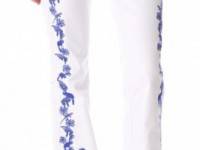 Rebecca Minkoff Embroidered Slim Boot Cut Jeans