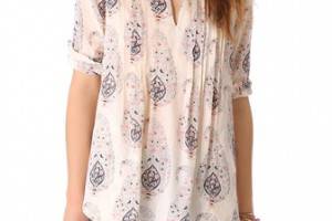 Rebecca Taylor Paisley Voile Pintuck Top