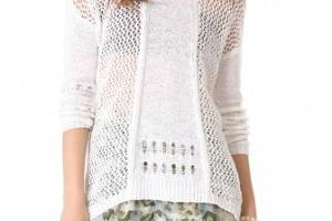 Rebecca Taylor Textured Crew Sweater