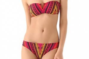 Red Carter Azteca Bandeau Bikini Top