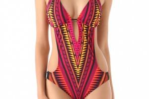 Red Carter Azteca One Piece Swimsuit