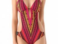 Red Carter Azteca One Piece Swimsuit