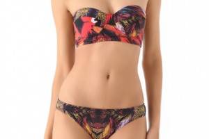 Red Carter Birds of Paradise Bikini Top