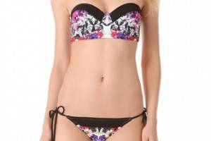 Red Carter Floriculture Bikini Top