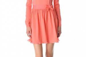 RED Valentino Long Sleeve Bow Belt Dress