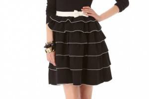 RED Valentino Ruffle Long Sleeve Dress