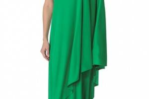 Reem Acra Silk One Shoulder Gown