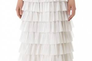 Robert Rodriguez Pleated Tiered Ball Skirt