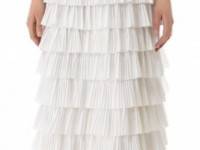 Robert Rodriguez Pleated Tiered Ball Skirt