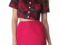 Rochas Cropped Silk Top