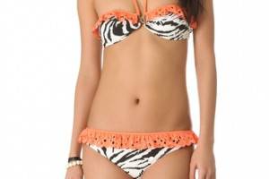 Roseanna Patchwork Record Ruffle Bikini Top