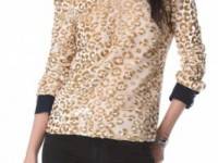 Roseanna Terry Leopard V Back Blouse