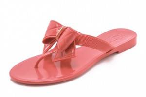 Salvatore Ferragamo Bali Jelly Thong Sandals with Quilted Bow