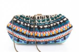 Santi Blue Print Clutch