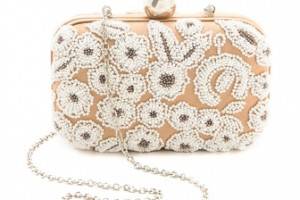 Santi White Embroidered Box Clutch