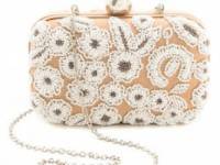 Santi White Embroidered Box Clutch