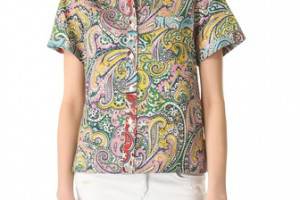 Sea Paisley Short Sleeve Blouse