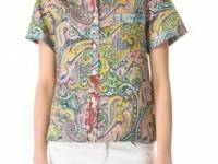 Sea Paisley Short Sleeve Blouse