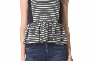 Sea Stripe Peplum Top