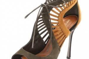 Sergio Rossi Tricolored Suede Naos Sandals