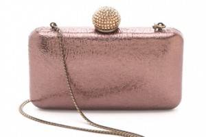 Serpui Marie Metallic Leather Minaudiere