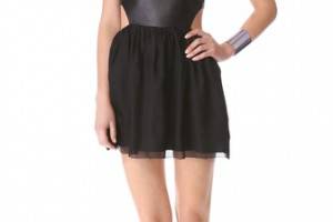 Sheri Bodell Leather Bodice Mini Dress